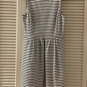 Black and White Striped Sleeveless Dress